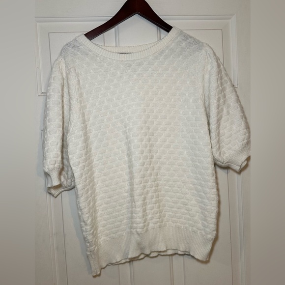 FRNCH Sweaters - FRNCH Women’s Joelle Short Balloon Sleeve Sweater‎ Cream Size Large